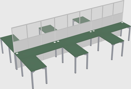 Shared l-shape cubicle