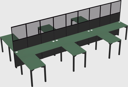 Shared l-shape cubicle