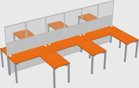 Shared l-shape cubicle