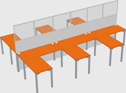 Shared l-shape cubicle