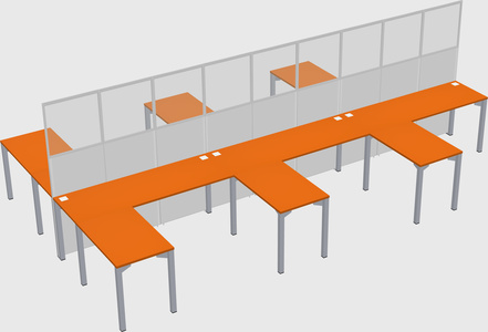 Shared l-shape cubicle
