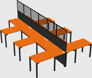 Shared l-shape cubicle