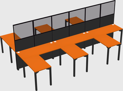 Shared l-shape cubicle