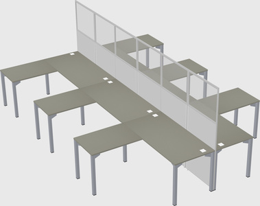 Shared l-shape cubicle
