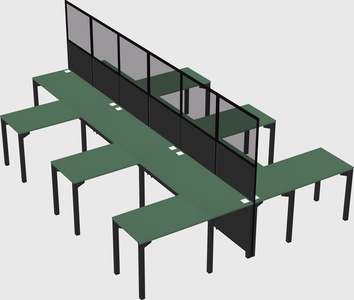 Shared l-shape cubicle