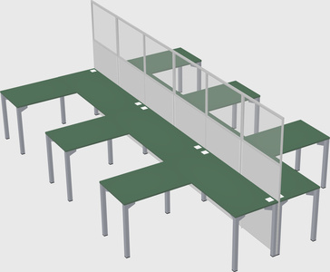 Shared l-shape cubicle