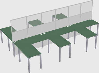 Shared l-shape cubicle