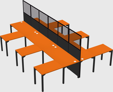 Shared l-shape cubicle