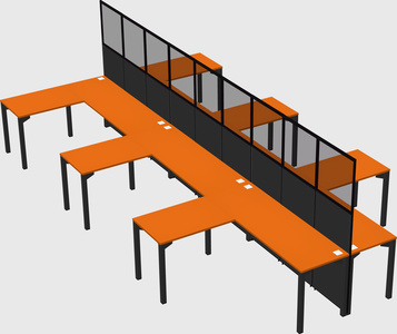 Shared l-shape cubicle
