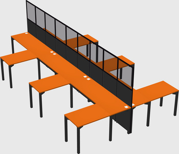 Shared l-shape cubicle