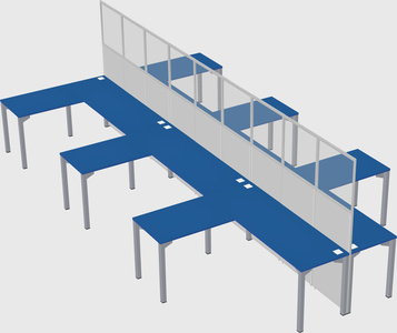 Shared l-shape cubicle