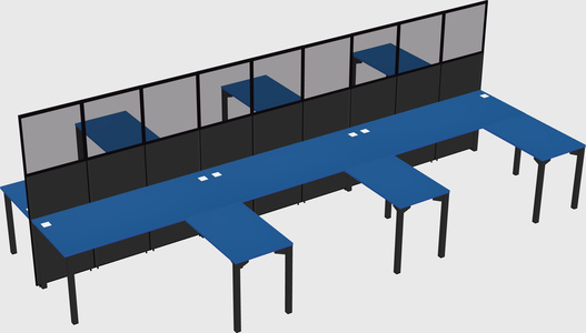 Shared l-shape cubicle