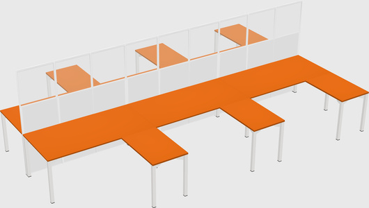 Shared l-shape cubicle