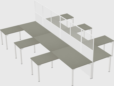Shared l-shape cubicle