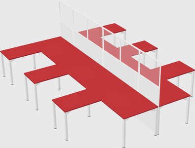 Shared l-shape cubicle