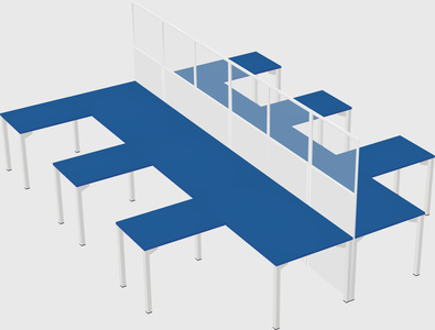 Shared l-shape cubicle
