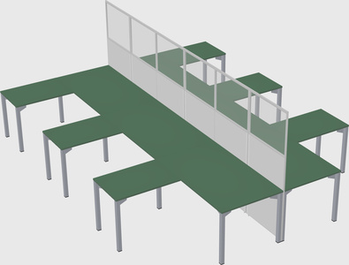 Shared l-shape cubicle