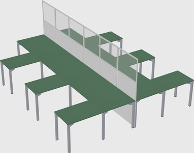 Shared l-shape cubicle