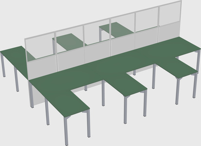 Shared l-shape cubicle
