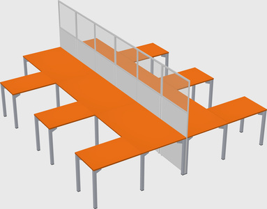 Shared l-shape cubicle