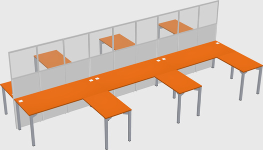 Shared l-shape cubicle