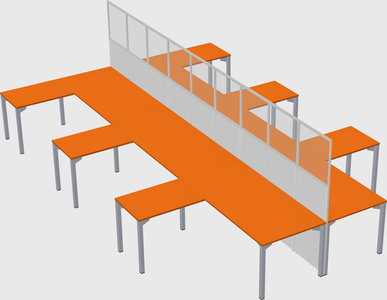 Shared l-shape cubicle