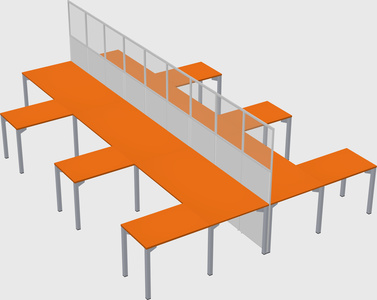 Shared l-shape cubicle