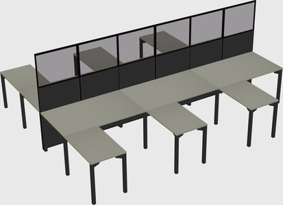 Shared l-shape cubicle