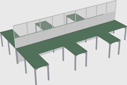 Shared l-shape cubicle