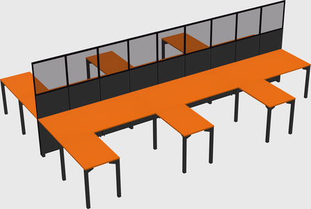 Shared l-shape cubicle