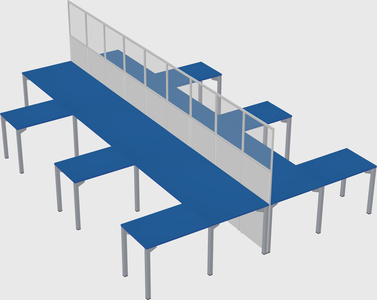 Shared l-shape cubicle