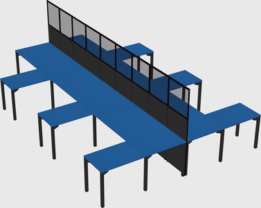 Shared l-shape cubicle
