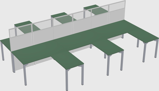Shared l-shape cubicle