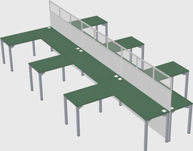 Shared l-shape cubicle