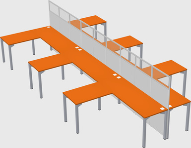 Shared l-shape cubicle