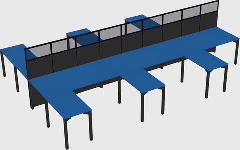 Shared l-shape cubicle