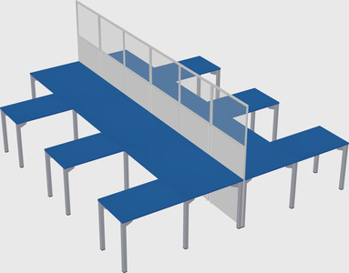 Shared l-shape cubicle