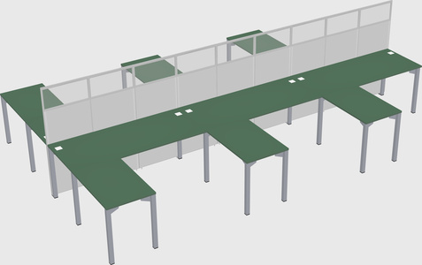 Shared l-shape cubicle