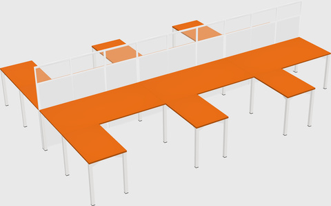 Shared l-shape cubicle