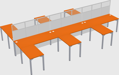 Shared l-shape cubicle