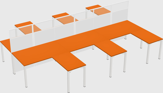 Shared l-shape cubicle