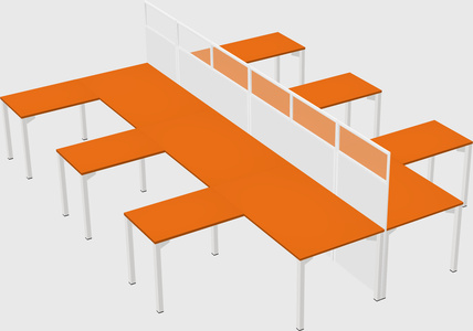 Shared l-shape cubicle