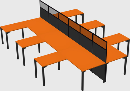 Shared l-shape cubicle