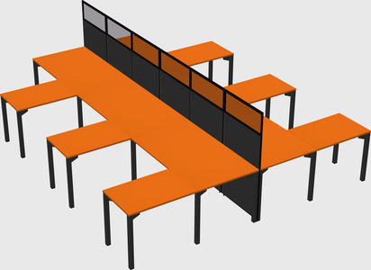 Shared l-shape cubicle