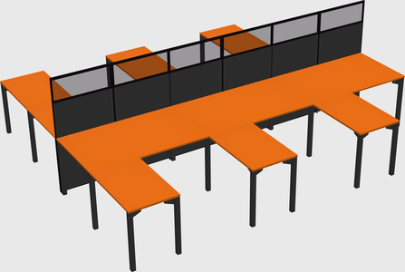 Shared l-shape cubicle