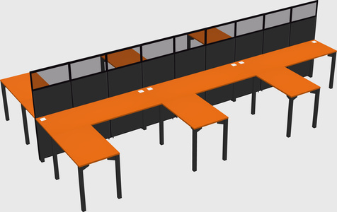 Shared l-shape cubicle