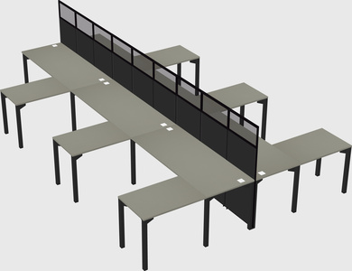 Shared l-shape cubicle