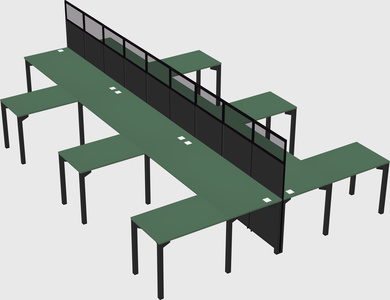 Shared l-shape cubicle