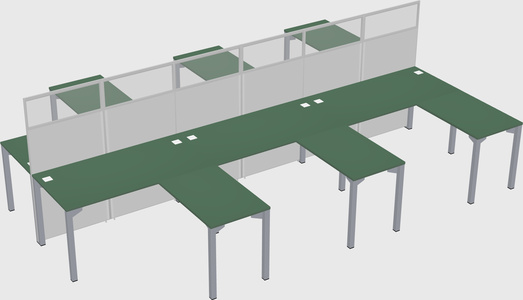 Shared l-shape cubicle