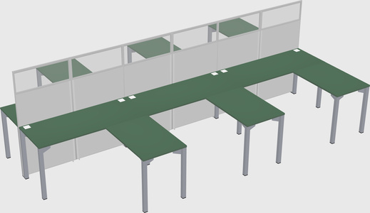 Shared l-shape cubicle